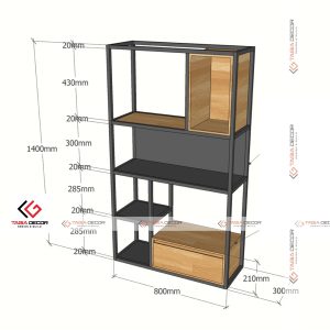 Kệ trang trí bằng sắt mặt gỗ Đà Nẵng
