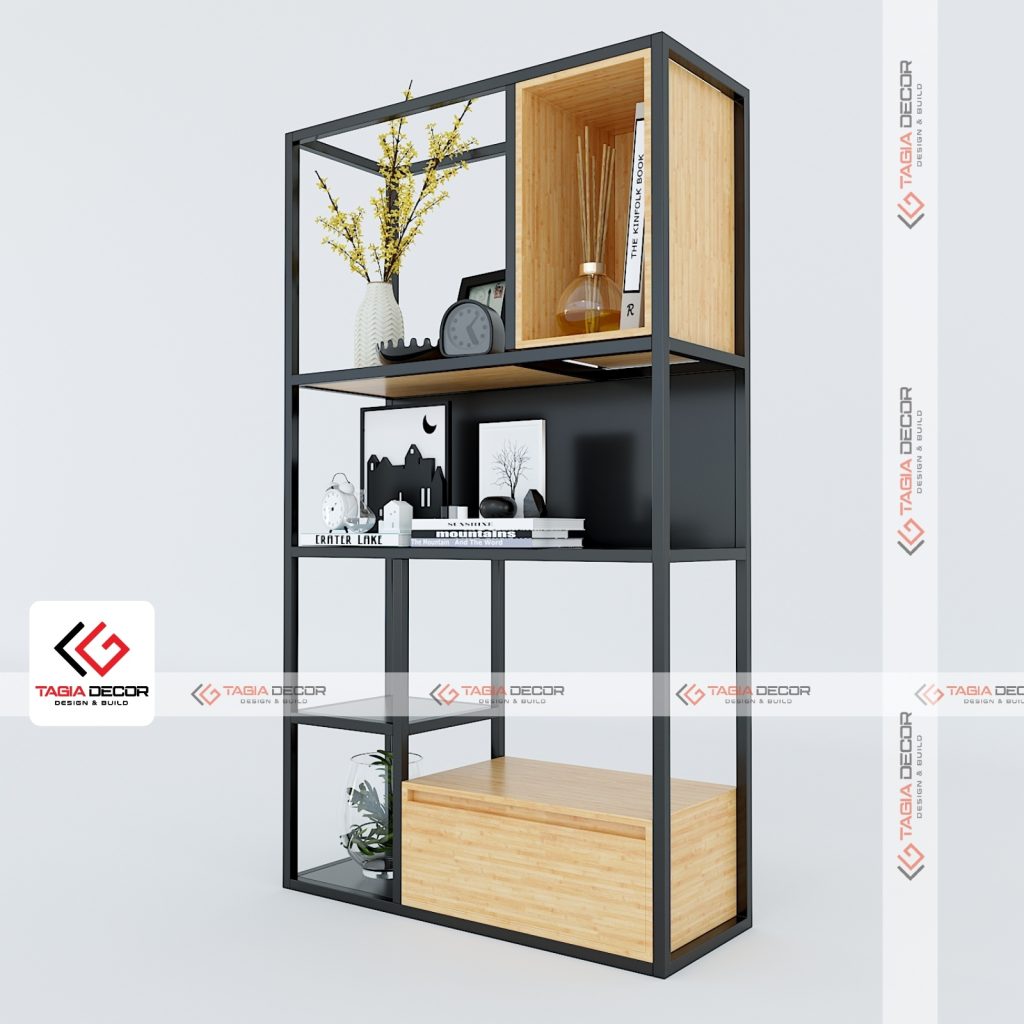 Kệ trang trí bằng sắt mặt gỗ Đà Nẵng