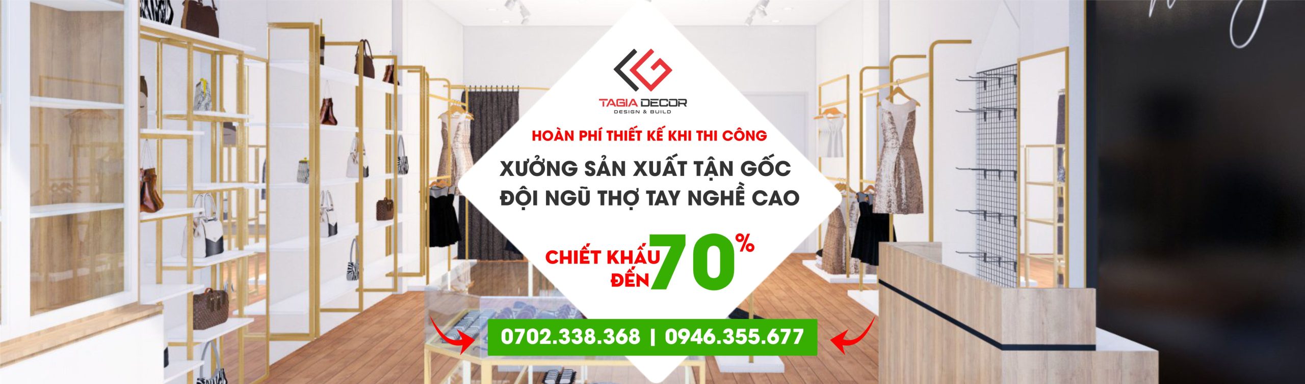 Thiết kế thi công trọn gói shop thời trang tại đà nẵng