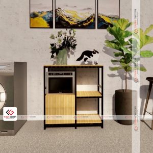 kệ sắt mặt gỗ tiện ích nhà bếp 3