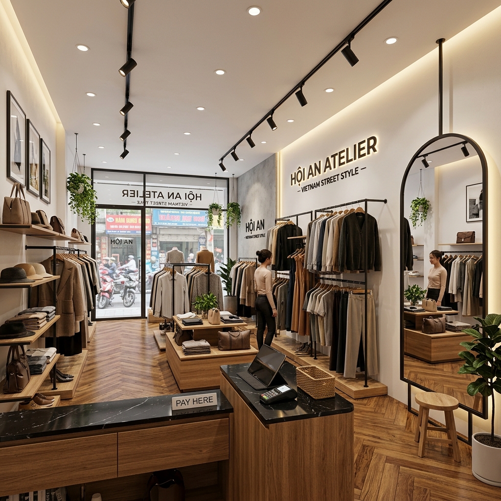 Thi công shop thời trang 30m2 tối ưu diện tích tại Đà Nẵng - Tagia Decor