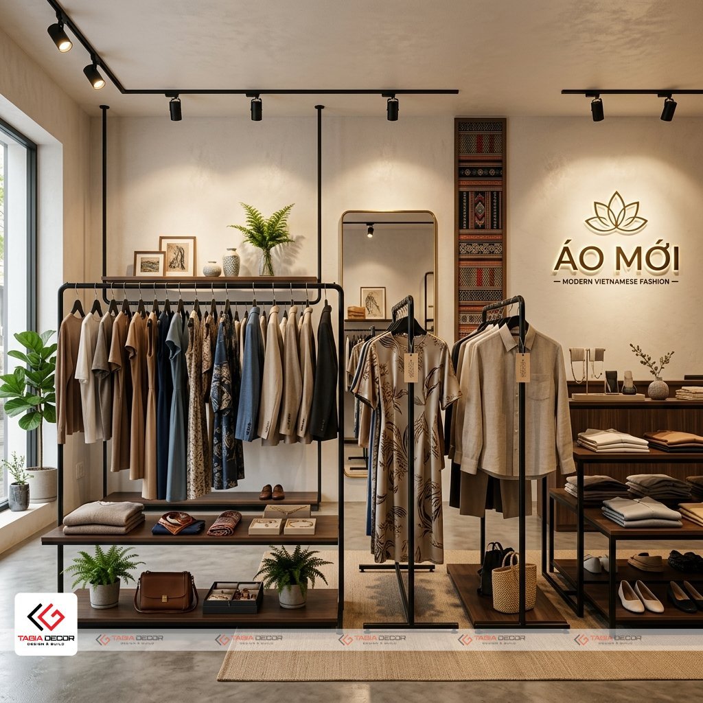 Bóc tách bảng giá thi công nội thất shop quần áo theo từng hạng mục - Tagia Decor