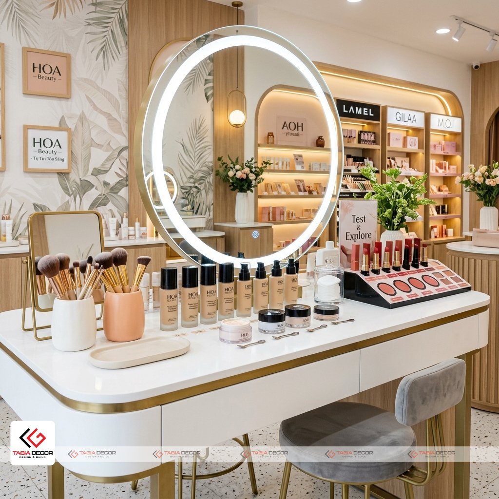 Tagia Decor - Chuyên gia thiết kế nội thất shop mỹ phẩm ấn tượng - Tagia Decor