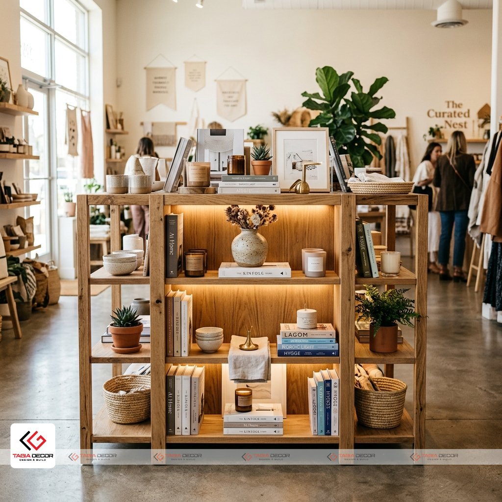 Các mô hình bố trí quầy kệ phổ biến trong thiết kế shop hiện đại - Tagia Decor