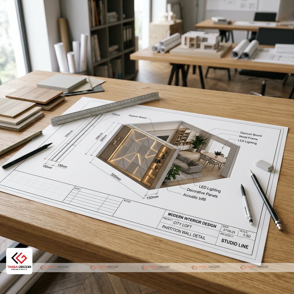 vách ngăn trang trí cửa hàng bằng thạch cao - Mau 1 - Tagia Decor
